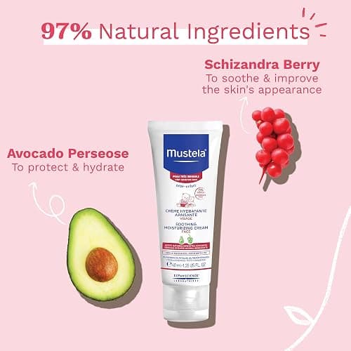 Mustela Baby Soothing Moisturizing Cream - Face Moisturizer for Very Sensitive Skin - with Natural Avocado & Schizandra Berry - Fragrance-Free - 1.35 fl. oz. thumbnail 4