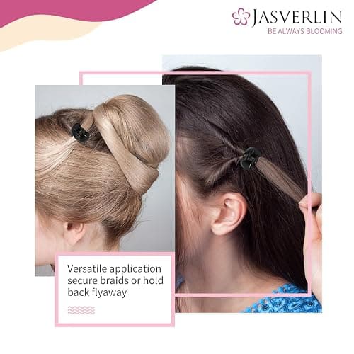 JASVERLIN Small Hair Clips Tiny Claw for Fine Thin Hair, Women Little Girl Plastic Mini Accessories Clam Clip Styling, Non-Slip Strong Grip Jaw 50pcs (Matte Black) thumbnail 4