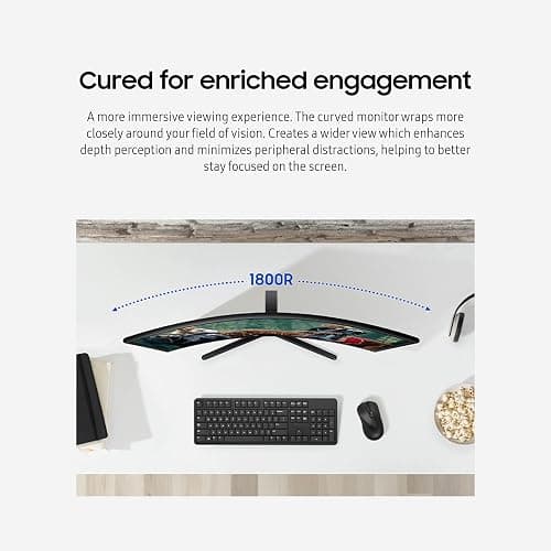Samsung 27" Essential S3 (S36GD) Series FHD 1800R Curved Computer Monitor | 100Hz, Game Mode, Advanced Eye Comfort, HDMI and D-sub Ports (LS27D366GANXZA) thumbnail 4