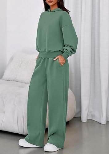PRETTYGARDEN Womens Sweatsuits 2 Piece Set 2026 Casual Winter Long Sleeve Hoodie Loose Wide Leg Sweatpants Fall Tracksuit thumbnail 3