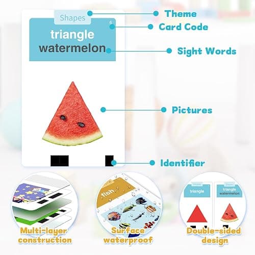 HOMESTEC Toddlers Talking Flash Cards with American accent & 288 Sight Words, Speech Therapy Toys for 3 4 5 6 Years Old Boys and Girls, Learning Educational Montessori Sensory kit, Kids Birthday Gifts thumbnail 7