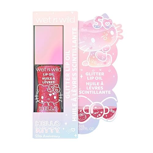 wet n wild Hello Kitty Glitter Lip Oil, New 10 Oil Infused Formula, Warm Apple Pie Lightly Scented, Sparkly Bold Colors, Cruelty-Free & Vegan - Purrfect thumbnail 7