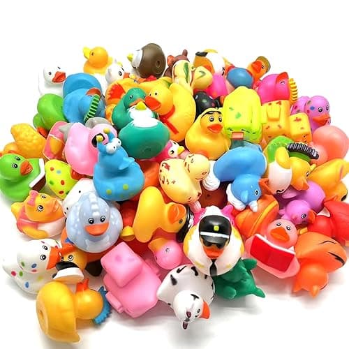 LINICE 30 Pcs Rubber Ducks, Random Assortment Ducks Bulk, Mini Rubber Duckies for Toddler Baby Bath Toys, Kids Bath Pool Toys Birthday Gifts Party Favors - Image 1