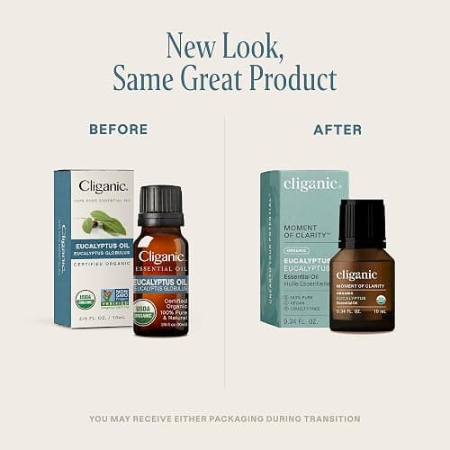 Cliganic USDA Organic Eucalyptus Essential Oil, 100% Pure | Natural Aromatherapy Oil for Diffuser Steam Distilled | Non-GMO Verified (Packaging May Vary) thumbnail 2