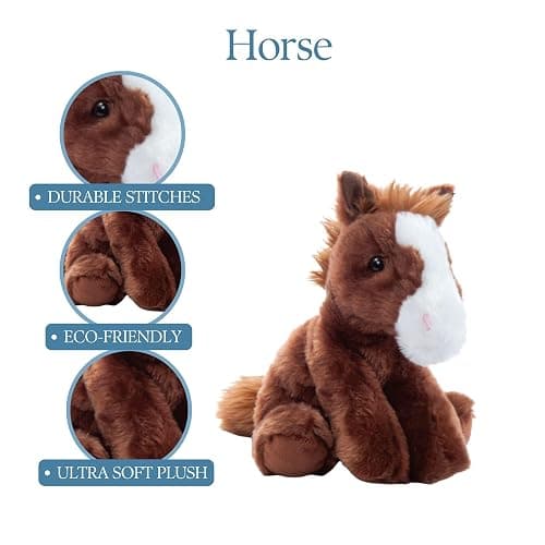 The Petting Zoo Floppy Horse Stuffed Animal Plushie, Gifts for Kids, Wild Onez Wildlife Animals, Horse Plush Toy 8 inches thumbnail 10