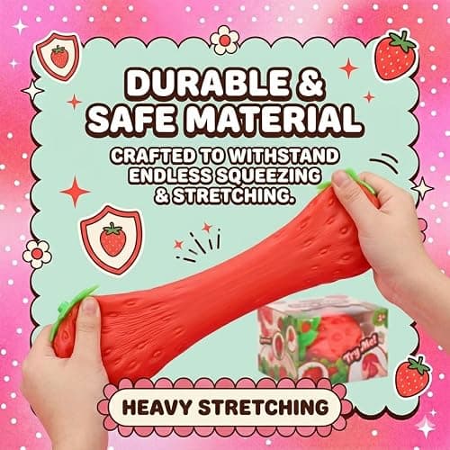 Jumbo Squishy Squeeze, Ultra Slow, Large Shape for Stress Relief, Anxiety | Palm-filling jumbo strawberry squishy with ultra slow rising foam, realistic seed texture, and matte finish thumbnail 4