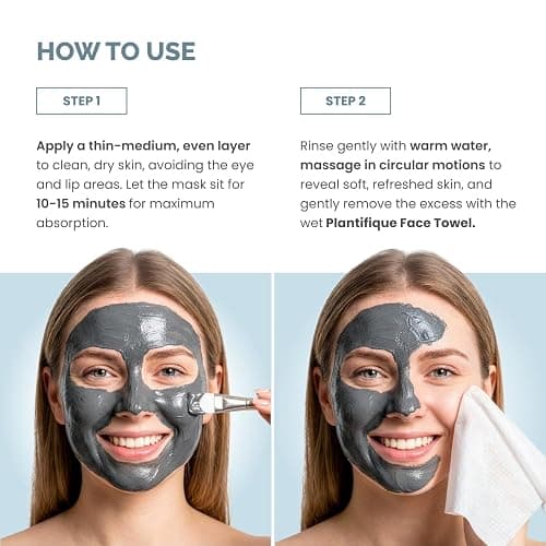 PLANTIFIQUE Korean Volcanic & Dead Sea Mud Mask - Face Mask with Charcoal, Hyaluronic Acid, Jojoba Oil & Shea Butter – Purifies, Refines Pores, Hydrates & Calms, 110g / 3.88 oz thumbnail 5