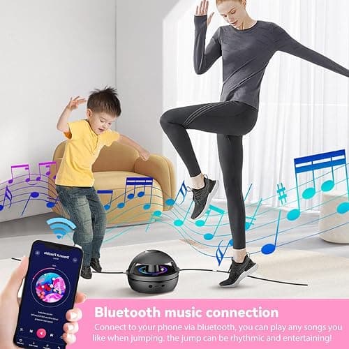 Kinder Smartes Springseil, Automatisches Elektronisches Springseil mit Fernbedienung, 10 Stufen Geschwindigkeit, LED Display Zähler, Bluetooth Musik, Trainingsgerät für Kinder und Erwachsene thumbnail 6