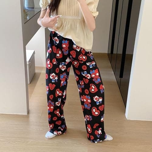 Pyjama Hose Damen Pyjamahose Lang Flanell Schlafanzug Hosen Schlafanzughose Anime Cartoon Kawaii Kuschelig Weich Bequeme Warm Flauschig Y2k Casual Frauen Männer Schlafhose für Zuhause Lounge thumbnail 2