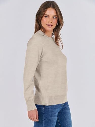 ANRABESS Sweaters for Women Long Sleeve Lightweight Crewneck Soft Basic Knit Loose Fit Pullover Top 2025 Fall Trendy Outfits thumbnail 5