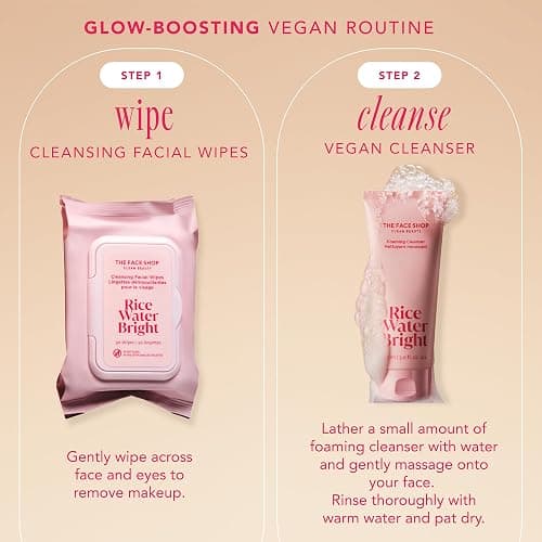 The Face Shop Rice Water Bright Makeup Remover Wipes for Face with Rice Extract, Brightening, Moisturizing, Infused with Cleansing Milk, Vegan Disposable Cleansing Facial Wipes, Korean Skin Care thumbnail 4