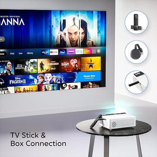 TMY 1080P Full HD Portable Mini Projector, Upgraded Bluetooth Movie Projector with Screen, Compatible with TV Stick Smartphone/HDMI/USB, Indoor & Outdoor Use thumbnail 5