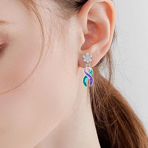 WANDIC 100 Pcs Metal Ribbon Pendants, 3D Alloy Cancer Awareness Ribbon Charms Hope Faith Ribbon Pendants for Necklace Earrings Jewelry Making, Iron, No Gemstone thumbnail 5