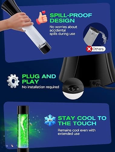 Glitter Tornado lamp for Kids,Beautiful Birthday Christmas Valentines Gifts for Him Kids Teen Boys,Fun Office Home Bedroom Room Decor Night Light,Novelty Liquid Motion Lamps Teenagers Adults Men thumbnail 5