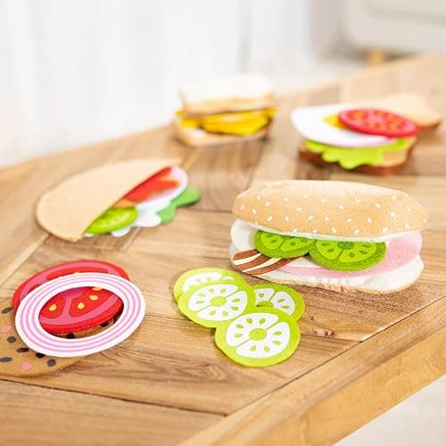 Melissa & Doug Felt Food Sandwich Play Food Set (33 pcs), Orange, 1 Count thumbnail 9