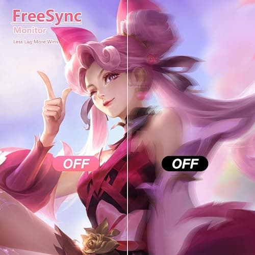Raywego Pink 27 inch Curved Gaming Monitor 180Hz,FHD 1080P,1800R LED Display,Pink Computer Monitor,1ms (MPRT),FreeSync,Eye-Care Technology, DP, HDMI Port for Gaming Home Office,VESA(75mm*75mm) thumbnail 6