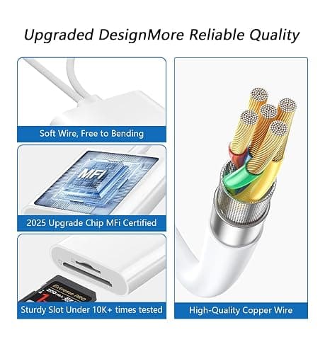 SD Card Reader USB C for iPhone, iPad, SD Card Adapter for Digital Camera, Dual Interface Memory Card Reader, No App Required thumbnail 7