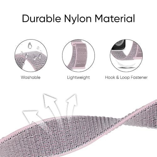 6 Pack Sport Nylon Loop Band Compatible with Apple Watch Band 38mm 40mm 41mm 42mm 44mm 45mm 46mm 49mm for Women Men, Adjustable Breathable Braided Straps for iWatch Series 11/10/9/8/7/6/5/4/3/SE/Ultra thumbnail 2