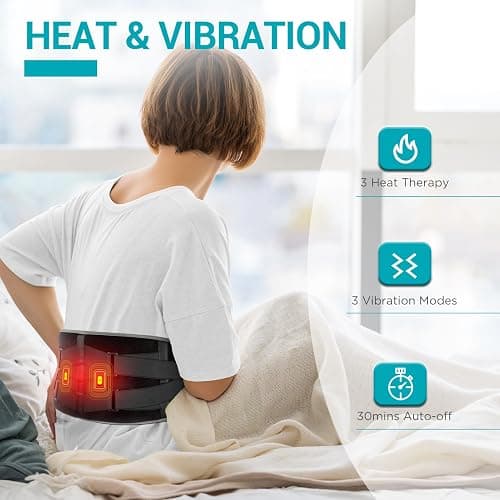 Comfytemp Cordless Heating Pad with Massager for Back Pain Relief, Portable Lower Back Massager FSA Eligible HSA Rechargeable, Birthday Christmas Gifts for Women Men Mom Dad Seniors 3 Heat 30 Auto-Off thumbnail 3