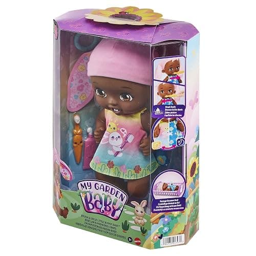 My Garden Baby Brush & Smile Little Bunny Baby Doll (12-in) with 3 Accessories and 2-in-1 Reversible Outfit, Blue Hat, Great Gift for Kids Ages 2Y+​ thumbnail 8
