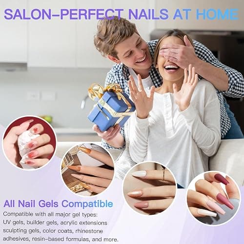 UV LED Nail Lamp 320W Professional Gel Nail Dryer with 66 LED Beads, Fast Curing Nail Lamp with Auto Sensor, 4 Timer Settings (10s/30s/60s/99s) for Gel Polish Home Salon thumbnail 5