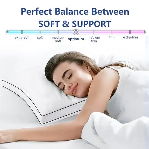 Premium Pillows Queen Size Set of 2, Fluffy and Supportive 7D Down Alternative Bed Pillows, Luxury Soft Hotel Quality Gusseted Pillow for Side Back Stomach Sleepers, Relief Neck Head and Shoulder Pain thumbnail 4