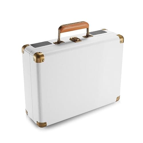Vinyl Record Player Bluetooth with Speakers 3 Speed Portable Turntable Suitcase Built in 2 Speakers RCA Line Out AUX Headphone Jack PC Recorder-White thumbnail 7