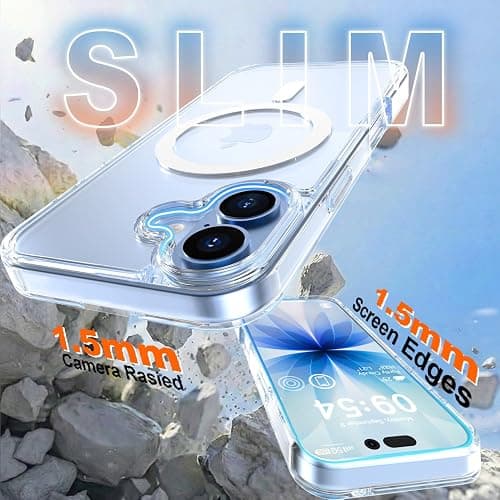 MOCCA Clear Case for iPhone 17,Clear | Anti-Yellowing | 16ft Drop | Compatible with MagSafe | Crystal Clear & Anti-Slip | Raised Camera & Screen Lip | Ultra-Slim thumbnail 6
