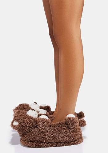 ooohyeah Women's Animal Plush Slippers | Cute Cozy Fuzzy House Shoes, Non-Slip Sole, Warm Indoor Bedroom Shoes for Home, Gift Choice thumbnail 7