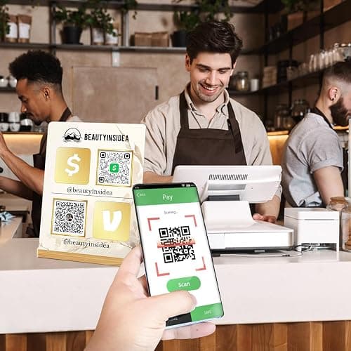 Personalized Custom Metal QR Code Sign Venmo Cashapp Scan to Pay with Stand Instagram Facebook Social Media QR Signs Bar Code QR Plaque Print for Business Salon Beauty Store Restaurant Wifi Sign (Vertical 4) thumbnail 2