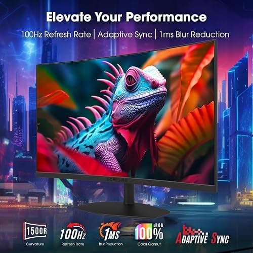 Sceptre New Curved 27-inch Gaming Monitor 1500R 100Hz HDMI X2 DisplayPort 1ms 100% sRGB, Build-in Speakers Machine Black 2025 (C275W-FW100T Series) thumbnail 3
