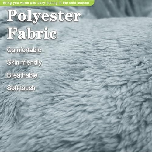 Bextile Shaggy Cover for Papasan Cushion, Shaggy Papasan Chair Cushion Cover, Fluffy Plush Faux Fur Zippered Slipcover Only, Removable Papasan Cushion Covers (A, 55 * 55in) thumbnail 6