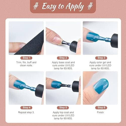 JODSONE Gel Nail Polish Kit with U V Light 32 Color Soak Off Base&Top Glitter Coat Gel Polish for DIY Manicure Lovers thumbnail 7