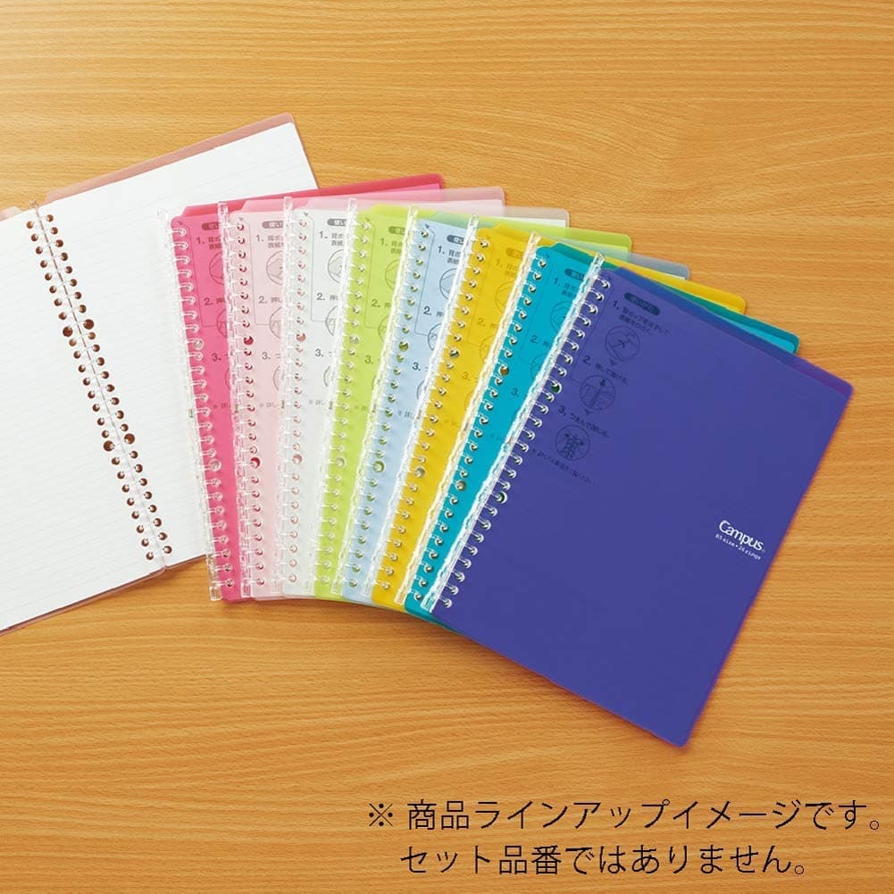 Kokuyo Campus Smart Ring binder, Up to 25 Sheets, B5, 26 Holes, Light Pink (RU-SP700LP) thumbnail 6