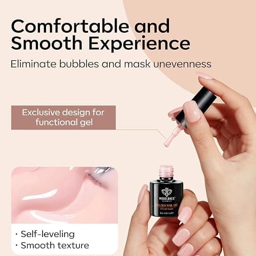 Modelones 8-in-one Nail Builder Gel Kit, 6 Colors Clear Pink Builder Gel with Mini Nail Lamp& Forms Set, for Nails Extension Strengthener Base thumbnail 8