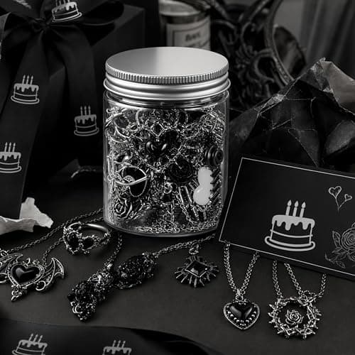 SMUOBT Mystery Jewelry Jar Box Set, Gothic Surprise Gift for Women | Gothic Vintage Jewelry Assortment, Includes Necklace/Earrings/Rings/Bracelet/Keychain, Surprise Mix, Ideal for Birthday thumbnail 2