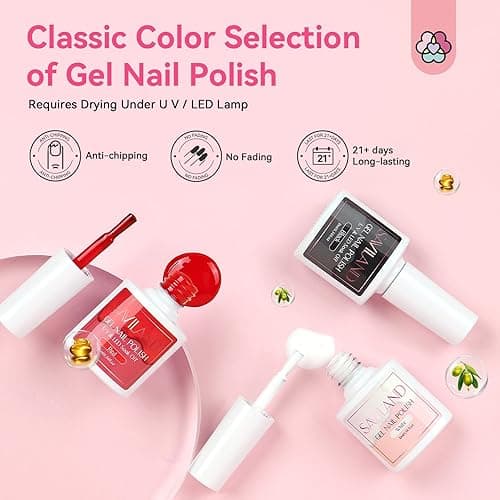 SAVILAND Acrylic Nail Kit with Drill: Professional Nail Kit Acrylic Set for Beginners with Everything Gel Polish U V Light Decorations for Home Salon Gift Set thumbnail 7