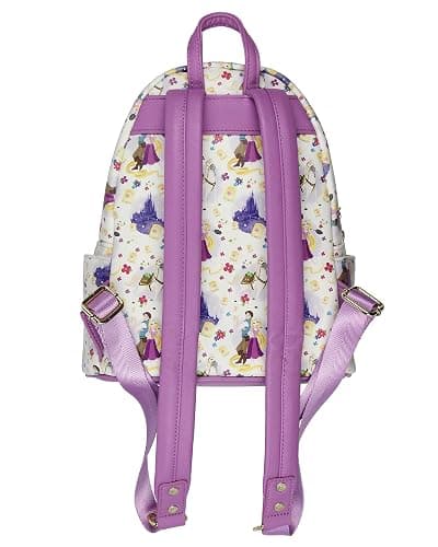 Loungefly Disney Tangled Rapunzel Flynn Ryder And Maximus All-Over Print Cute Mini Backpack 11" thumbnail 7