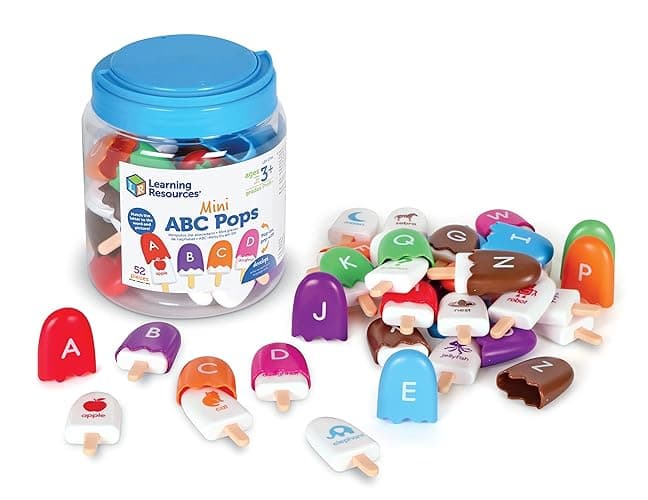 Learning Resources Mini ABC Pops – Alphabet Toys, ABC Puzzle, Phonics Games for Toddlers, Fine Motor Toys, Play Food Set, Preschool Activities, Sensory Bin Letters, Gifts for Kids - Image 1