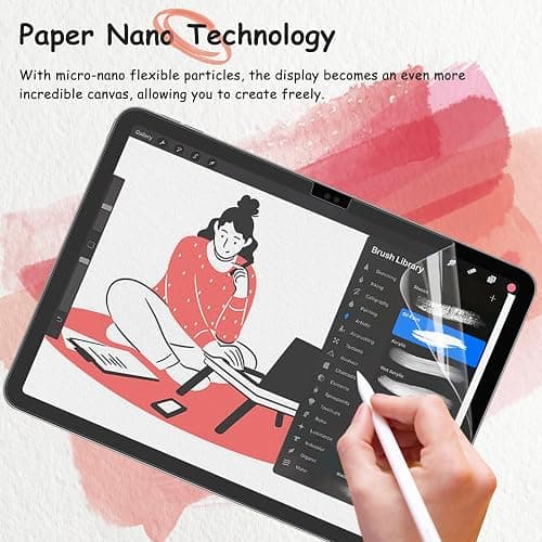 BERSEM 2 Stück Papier Schutzfolie Kompatibel mit iPad (A16) 11./10. Gen (2025/2022) & iPad Air 11 Zoll M4/M3/M2 (2026/2025/2024), Mattes PET Folie zum Zeichnen, Blendschutz, Schreiben wie Papier thumbnail 4
