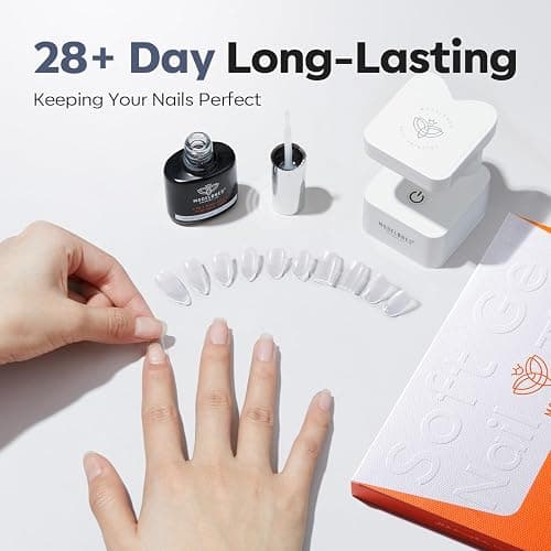 Modelones Medium & Short & Extra Short Almond Nail Tips - Multi-type 3 Styles Set Gel Tips Half Matte Full Cover Clear Acrylic Gel Kit Fake Nails for Extension DIY Salon 450Pcs 15Sizes thumbnail 8