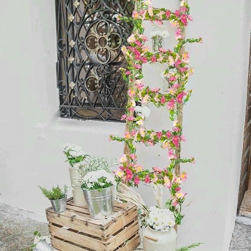 CISDUEO Artificial Daisy Flowers Vine Silk Wildflower Garland Spring Fake Flower Vine Hanging Ivy Pink Daisy Flowers Plastic Green Leaves for Mantle Wall Party Wedding Arch Floral Decor Indoor Outdoor thumbnail 4