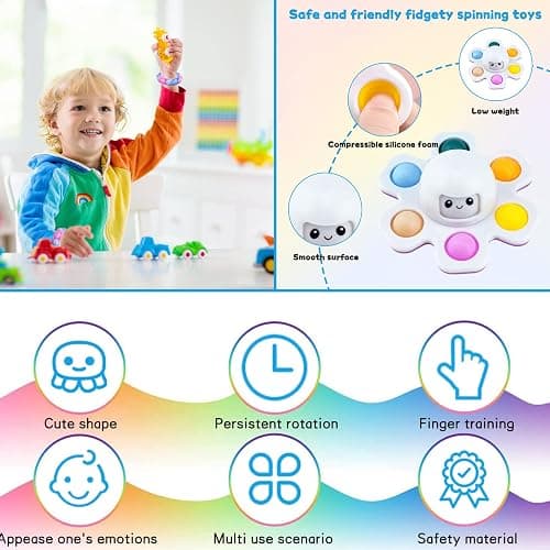 22 Pcs Fidget Toys Pack for Kids and Adults, Sensory Fidget Toys Set Stress Reliever Anxiety Relief Toys, Pop it Bracelet Educational Toys Gifts with Storage Bag for Birthday Party Favour Bag thumbnail 4