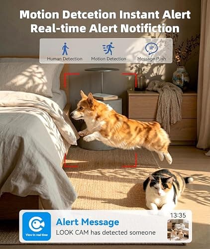 XSHGZ Wireless WiFi Indoor Security Camera with Clock for Home with App Control, Motion Detection, 150° Outdoor Camera with Night Vision & Loop Recording for Office/Shop/Pet/Garage,User-Friendly thumbnail 4