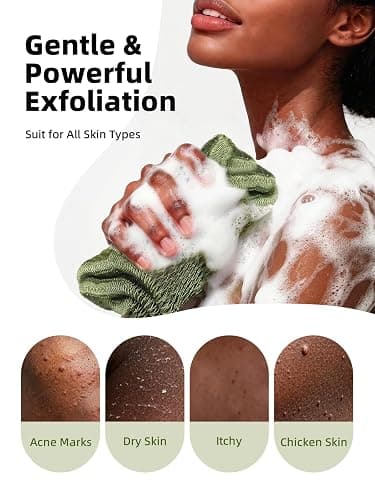 Cleangor 2Pcs African Net Sponge Authentic with Knots - Exfoliating Body | Scrubber for All Skin Types, African Bath Sponge, Wash Cloth, Gentle Exfoliation Shower Rag for Women Daily Use thumbnail 2