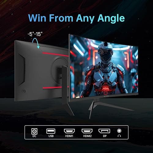 KTC 32 Inch Curved Gaming Monitor, Full HD 1080P@240Hz Monitor, VA 1500R, 1ms, Adaptive Sync, HDR10, HDMI 2.0 / DP1.4, 125% sRGB, VESA, Compatible with Desktop, Laptop, PS5, Xbox, Switch and More thumbnail 5