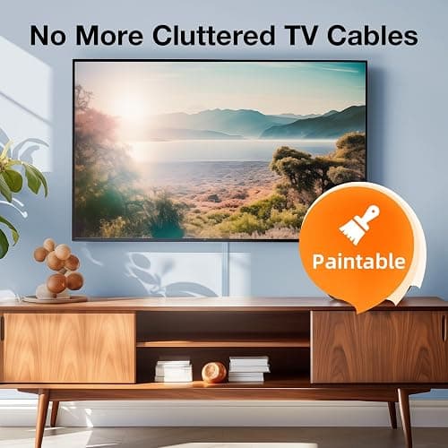 Delamu Cord Hider, 157in Wire Covers for Cords on Wall, Premium Cable Hider Cord Covers for Wires, Cable Management Wire Hiders for TV, Cable Raceway Kit, W0.95 H0.55in, White thumbnail 7