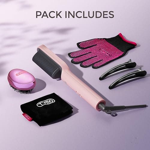 TYMO Ring Hair Straightener Brush, 2-in-1 Straightening Brush & Hot Comb | 20s Fast Heat, 5 Temp Settings & Anti-Scald, Perfect for Professional Salon at Home, Sakura Pink thumbnail 6