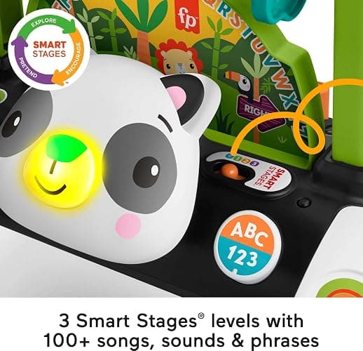 Fisher-Price Baby Push Toy 2-Sided Steady Speed Panda Walker Musical Learning Activity with 3 Blocks for Infants Ages 6+ Months (Amazon Exclusive) thumbnail 6