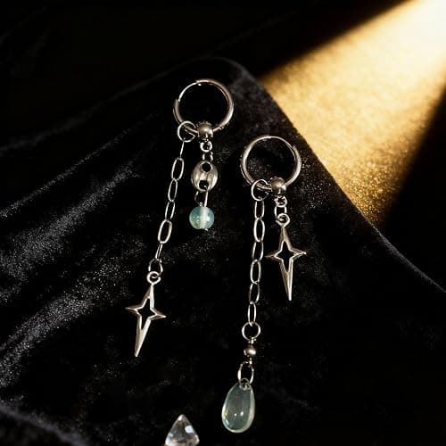 1 Paar Tropfen Spike Ohrringe, Gothic Star Hoop Ohrringe, Punk Grunge Schmuck Accessoires, Unregelmäßige Tropfen Ohrstecker, Y2k Schmuck Geschenke für Frauen thumbnail 5